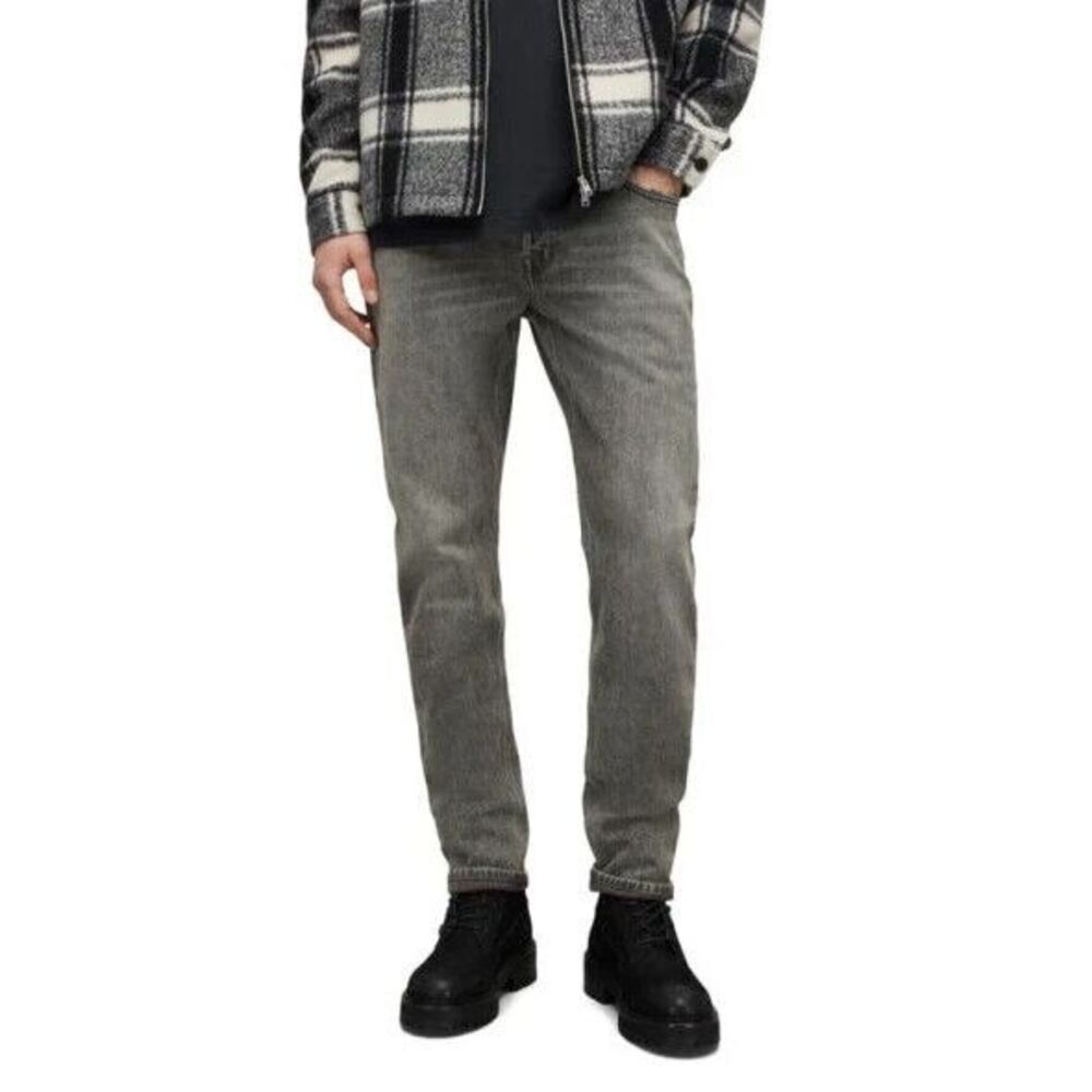 AllSaints Rex Jeans Mens 28 Button Fly Stretch Cotton Pockets Flat Front‎ Gray
